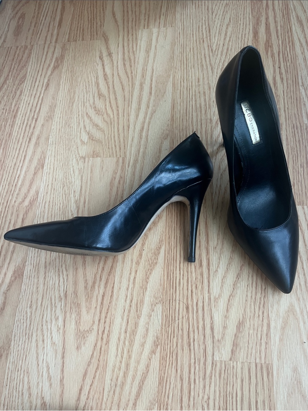 BCBGMaxAzria Black Pointed-Toe Stiletto Pumps - Sleek Leather